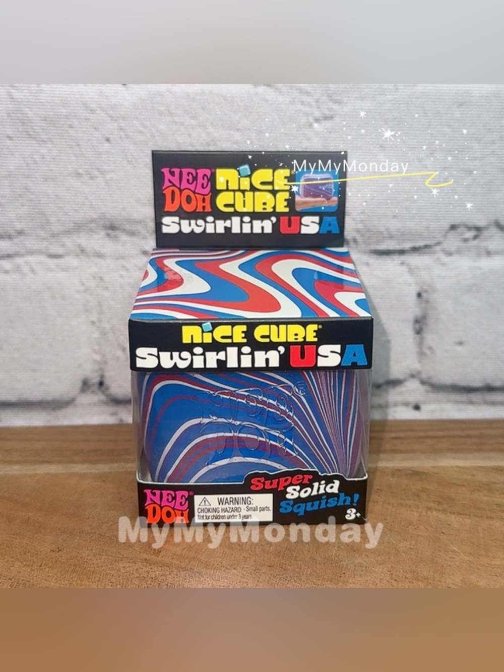 NeeDoh Nice Cube Swirl USA Squishy Fourth of July